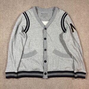 Municipal Sport Utility Gray Varsity Cardigan Sweater Men's Size Medium EUC